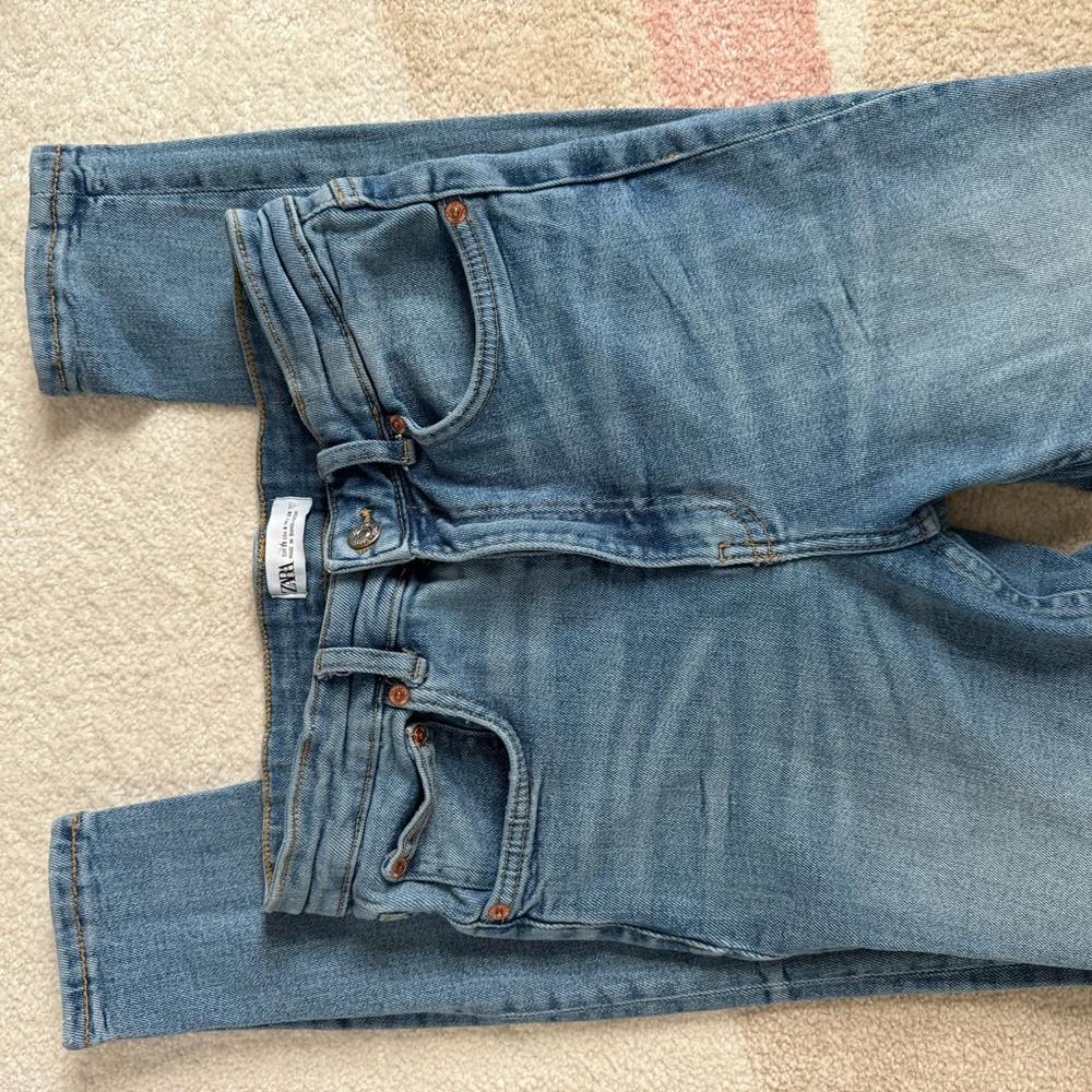 Zara Blue Skinny Jeans with Faded Detailing
